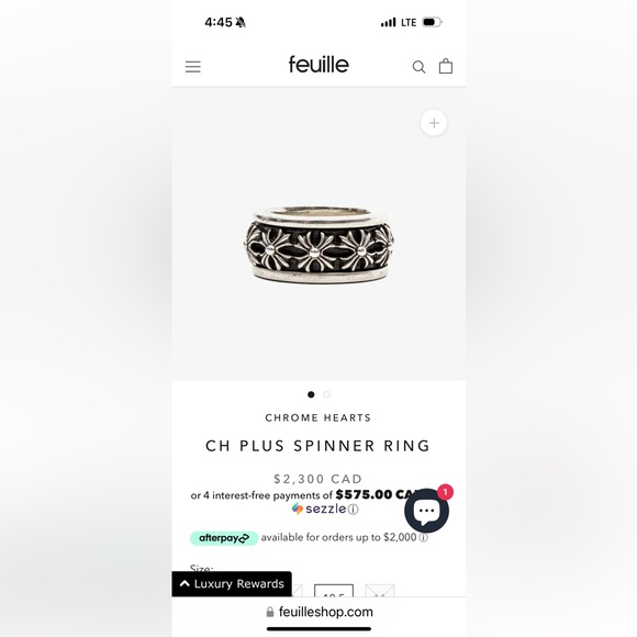 CHROME HEARTS PLUS SPINNER RING - Picture 4 of 4